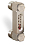 Aluminum Liquid Level Gage with Card Thermometer, 3” Centerline, 3/4