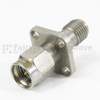 3.5mm Male (Plug) to 3.5mm Female (Jack) 4 Hole Flange Adapter, Passivated Stainless Steel Body, 1.25 VSWR - SM3321 - Fairview Microwave Inc.