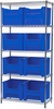 Shelving, Wire Shelving Kit, 18x36x74, 8 Bins - AWS183613018B - Akro-Mils, Inc.
