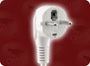 CEE 7/7 EURO SCHUKO RIGHT ANGLE WHITE to NEMA 5-15R WHITE HOME // Power Cords // International Power Cords // Europe Power Cords -- 8645.036 - Image