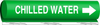 Brady B-689 White on Green Polyester Wrap-Around Pipe Marker - 3/4 in Character Height - Printed Msg = CHILLED WATER with Right Arrow - 5646-I - 754476-92671 - R. S. Hughes Company, Inc.