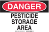 Brady B-555 Aluminum Rectangle White Pesticide Use, Spraying & Storage Sign - 14 in Width x 10 in Height - TEXT: DANGER PESTICIDE STORAGE AREA - 46723 - 754473-46723 - R. S. Hughes Company, Inc.