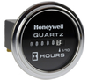 Honeywell Quartz Plus dc Hour Meter, round opening, Ø2.27 in flush cup with round chrome bezel, 0.25 bent blade termination, 100K hours, 12 Vdc to 24 Vdc operating voltage, faceplate: satin black - 85102 - Honeywell Sensing & IoT