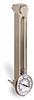 Aluminum Liquid Level Gage with Dial Thermometer, 7” Centerline, Back Mount 1/2”-20 with Nuts - B3540-20700BB1W - Oil-Rite Corp.