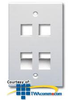 Legrand - On-Q 4-Port Valueport Wall Plate - Angled - 364558-01 - TelephoneStuff.com