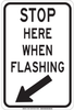 Brady B-555 Aluminum Rectangle White Stop Signs, Traffic Control Signs & Banners Sign - 12 in Width x 18 in Height - TEXT: STOP HERE WHEN FLASHING - 129459 - 754473-78529 - R. S. Hughes Company, Inc.