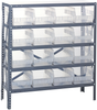 Open Shelving, 5Shelves, 16Bins, Clear; Shelving Unit Type Quantum Storage - 42AC9048 - Newark, An Avnet Company