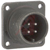 connector,metal circ,box mount recept,no bkshl,size 14s,4 #16 solder pin contact - 70143492 - Allied Electronics, Inc.
