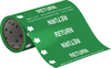 Brady B-946 White on Green Vinyl Self-Adhesive Pipe Marker - 8 in Height - 30 ft Length - Printed Msg = RETURN with Left Arrow - 41515 - 754476-41515 - R. S. Hughes Company, Inc.