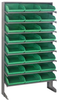 Sloped Rack, 8Shelves, 24Bins, Green; Shelving Unit Type Quantum Storage - 44AC6521 - Newark, An Avnet Company