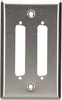 2-Port DB37 Single-Gang Stainless Steel Wallplate - WP091 - Black Box