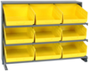 Sloped Bench Rack, 3Shelves, 9Bins, Yel; Shelving Unit Type Quantum Storage - 44AC6460 - Newark, An Avnet Company