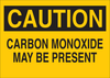 Brady B-555 Aluminum Rectangle Yellow Chemical, Biohazard, Hazardous & Flammable Material Sign - 14 in Width x 10 in Height - TEXT: CAUTION CARBON MONOXIDE MAY BE PRESENT - 43496 - 754476-43496 - R. S. Hughes Company, Inc.
