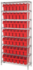 Open Wire Shelving, 8Shelves, 49Bin, Red; Shelving Unit Type Quantum Storage - 44AC8509 - Newark, An Avnet Company