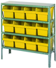 Open Shelving, 4Shelves, 12Bins, Yellow; Shelving Unit Type Quantum Storage - 44AC8736 - Newark, An Avnet Company