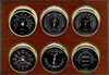 6 Instrument Weather Station - Weathermaster, PVD Brass cases, Black dials, Mahogany panel -  - Maximum Weather Instruments
