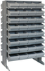 2 Side Sloped Rack, 16Shelves, 64Bin/gry; Shelving Unit Type Quantum Storage - 44AC6418 - Newark, An Avnet Company