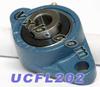 15mm Bearing UCFL202 + 2 Bolts Flanged Cast Housing -- Kit7332