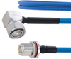 Plenum Low PIM RA 4.3-10 Male to N Female Bulkhead Cable SPP-250-LLPL Coax in 12 Inch Using Times Microwave Parts and RoHS - FMCA1909-12 - Fairview Microwave Inc.