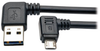 Dedicated Reversible USB Charging Cable (Left / Right Angle Reversible A to Right Angle 5-Pin Micro B) Black, 3-ft. -- UR05C-003-RARB - Image