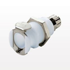 PLC Series Coupling Body, Shutoff Acetal Panel Mount Ferruleless Polytube Fitting - PLCD12006 - Qosina Corp.
