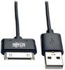 USB Sync/Charge Cable with Apple 30-Pin Dock Connector, Black, 10 in. (.24 m) -- M110-10N-BK