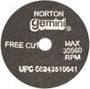 Norton Gemini A Type 01/41 Small Diameter Cut-Off Wheel - 66243510641 - Norton Abrasives