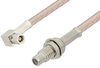 SMC Plug Right Angle to SMC Jack Bulkhead Cable 12 Inch Length Using RG316 Coax, RoHS - PE34472LF-12 - Pasternack
