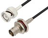 BNC Male to BNC Female Bulkhead Cable 60 Inch Length Using RG174 Coax - PE3C3397-60 - Pasternack