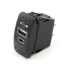 Intelligent Dual USB Charging Port, Type 2.0 @ 2.4A, Type-C @ 3A -- 11077 - Image