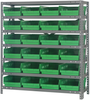 Open Shelving, 7Shelves, 24Bins, Green; Shelving Unit Type Quantum Storage - 44AC8917 - Newark, An Avnet Company