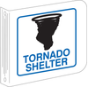 Brady Silk Screened Square White Tornado & Severe Weather Shelter Sign - 8 in Width x 8 in Height - TEXT: TORNADO SHELTER - L0TS024A -- 754476-45479