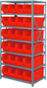 Open Shelving, 7Shelves, 24Bins, Red; Shelving Unit Type Quantum Storage - 44AC9280 - Newark, An Avnet Company