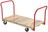 Akro-Mils 1 3000 lb Powder Coated Wood Platform Truck - Open Handle - 60 in Deck Length - 5 in 2 Swivel, 2 Rigid Polyolefin Casters - RPT30601B5P6 -- RPT30601B5P6 - Image