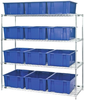 Open Wire Shelving, 4Shelves, 12Bin, Blu; Shelving Unit Type Quantum Storage - 44AC8112 - Newark, An Avnet Company