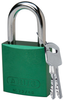 Brady Green Aluminum 6-pin Keyed & Safety Padlock 99610 - 1 1/2 in Width - 1 3/5 in Height - 1/4 in Shackle Diameter - 2 Key(s) Included - 754476-99610 -- 754476-99610 - Image