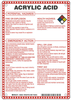 Brady B-120 Fiberglass Reinforced Polyester Rectangle White Chemical, Biohazard, Hazardous & Flammable Material Sign - 7 in Width x 10 in Height - TEXT: ACRYLIC ACID - 48843 - 754476-48843 - R. S. Hughes Company, Inc.