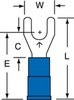 3M Scotchlok Blue Non-Locking Butted Vinyl Butted Fork & Spade Terminal MVU14-8FX - 0.9 in Length - 0.34 in Fork Width - #8 Stud - 051128-59030 - R. S. Hughes Company, Inc.