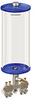Blue Color Key, Clear View Multiple Feed Manual Lubricator, 1 gal Acrylic Reservoir, 4 Feeds, 1/8