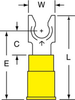 3M Scotchlok Yellow Locking Brazed Vinyl Brazed Fork & Spade Terminal MV10-10FLX - 1.03 in Length - 0.32 in Fork Width - #10 Stud - 051128-58830 - R. S. Hughes Company, Inc.
