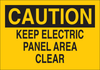 Brady B-401 Polystyrene Rectangle Yellow Electrical Safety Sign - 10 in Width x 7 in Height - TEXT: CAUTION KEEP ELECTRIC PANEL AREA CLEAR - 25512 - 754476-25512 - R. S. Hughes Company, Inc.