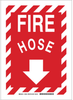 Brady B-302 Polyester Rectangle Red Fire Equipment Sign - 10 in Width x 14 in Height - Laminated - TEXT: FIRE HOSE - 90384 - 754476-90384 - R. S. Hughes Company, Inc.