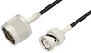 N Male to BNC Male Cable 24 Inch Length Using RG174 Coax - PE3C3378-24 - Pasternack