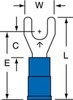 3M Scotchlok Blue Non-Locking Brazed Vinyl Brazed Fork & Spade Terminal MV14-8FK - 0.9 in Length - 0.34 in Fork Width - #8 Stud - 054007-01530 - R. S. Hughes Company, Inc.