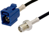 SMA Female to Blue FAKRA Jack Cable 12 Inch Length Using RG174 Coax - PE39350C-12 - Pasternack