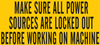 Brady B-946 Vinyl Rectangle Yellow Lockout / Tagout Sign - 4.5 in Width x 2.25 in Height - 60173 - 754476-60173 - R. S. Hughes Company, Inc.