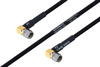 MIL-DTL-17 SMA Male Right Angle to SMA Male Right Angle Cable 18 Inch Length Using M17/84-RG223 Coax - PE3M0053-18 - Pasternack