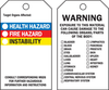 Brady B-851, B-674 Black / Blue / Red / Yellow on White Polyester Chemical Hazard & Right-To-Know Tag - 3 in Width - 5 3/4 in Height - Printed Msg = TARGET ORGANS AFFECTED. - Has Front and Rear Text - - 754476-76229 - R. S. Hughes Company, Inc.