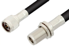 N Male to N Female Bulkhead Cable 72 Inch Length Using RG214 Coax - PE3217-72 - Pasternack