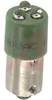 Lamp, LED; T-3 1/4; BA9S; Green; 200mcd; Bayonet;10mm;230VAC;3mA;525nm;100000hr. - 70011877 - Allied Electronics, Inc.